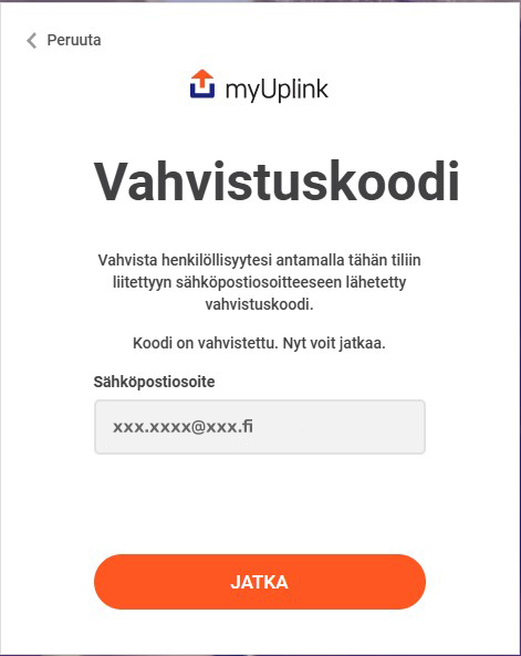 myUplink henkilöllisyyden vahvistaminen